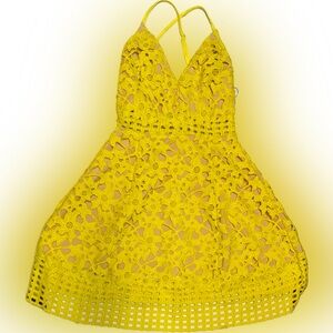 Lovers + Friends Vibrant Yellow Lace  Bellini Dress | Sz XS